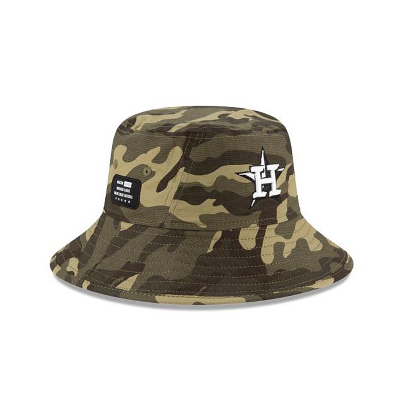 MLB Houston Astros Armed Forces Weekend Stretch (VDP4989) - Green New Era Bucket Hats